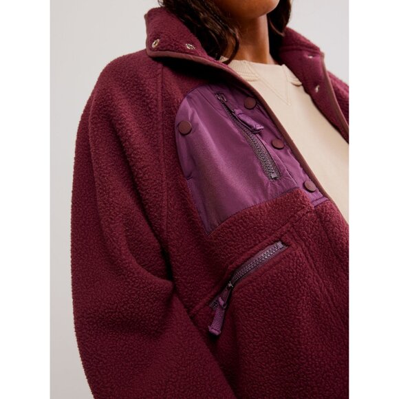 copy 🎉LAST CHANCE🎉 FP MOVEMENT Hatch Hit The Slopes Fleece Jacket /Deep Maroon - Picture 5 of 7